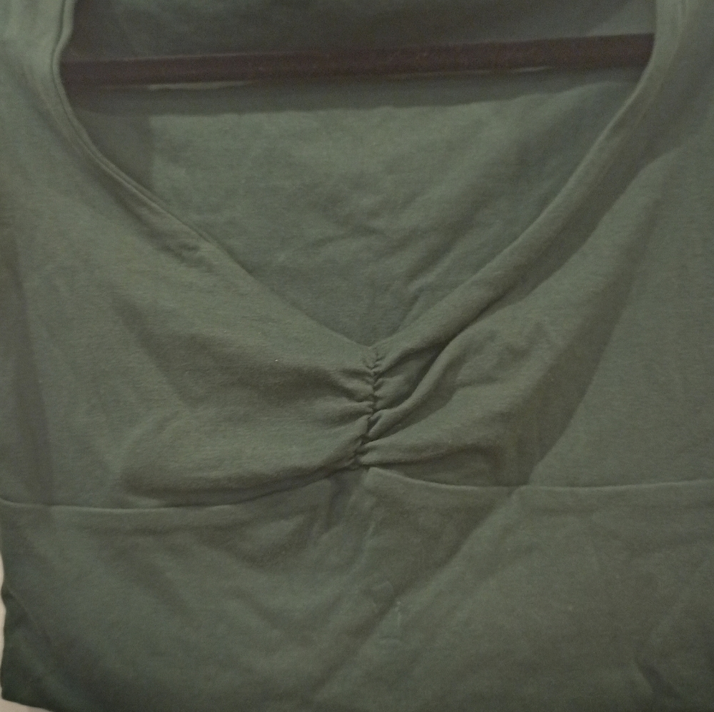 Kookai Dark Green V plunge cropped Top in size 2 equiv M - Picture 5 of 6